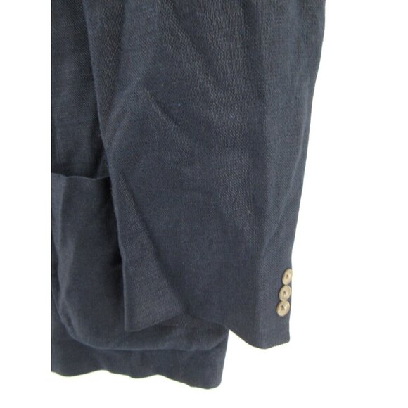 VINTAGE Eddie Bauer Sport Coat 44 Tall AKA Blazer Linen Safari Jacket - Picture 3 of 14